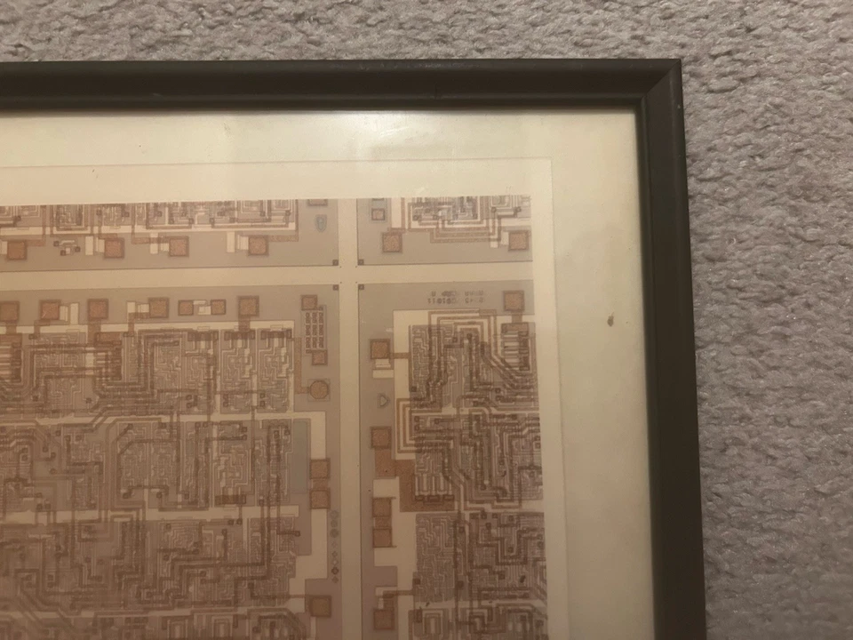 RARO Abril 1978 INTEL 8086 MICROPROCESADOR CHIP TROQUEL ENMARCADO IMPRESIÓN PROGRAMADOR REGALO Foto 3 de 4