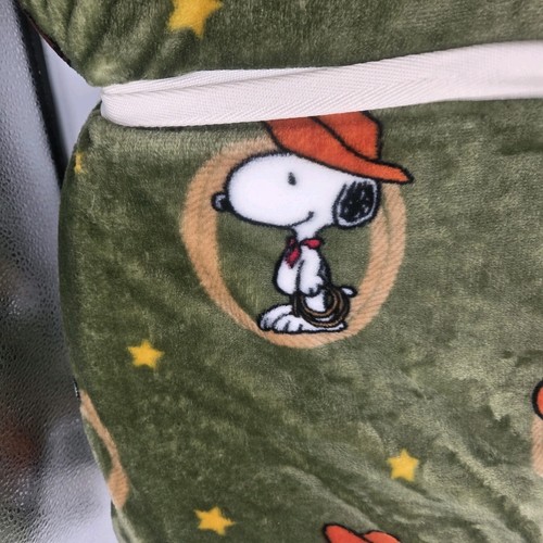 Peanuts Snoopy Cowboy Green Blanket Twin 60x90 Velvet Soft Fall - Bild 4 von 5