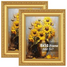 Splinterix 8x10 Gold Picture Frame Set of 2, Ornate 8x10,