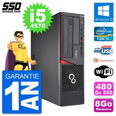 PC Fujitsu Esprimo E720 E85 + Dt Intel i5-4570 RAM 8Go SSD 480Go Windows 10 Wifi