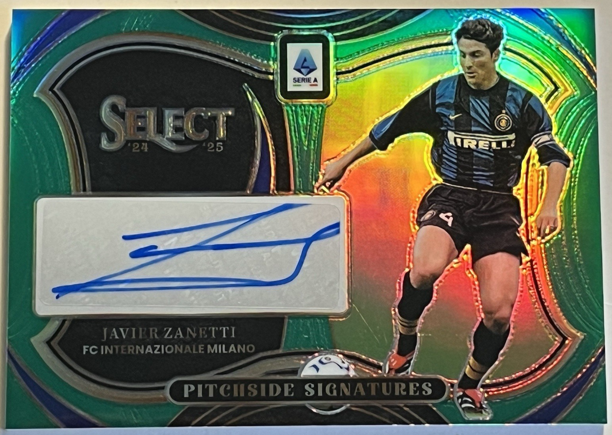 2024-25 Panini Select Serie A - Javier Zanetti RARE GREEN AUTO #/5