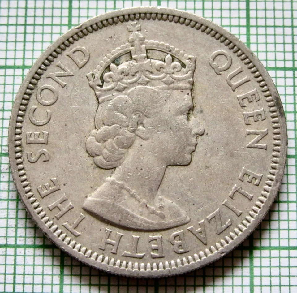 SEYCHELLES Queen Elizabeth II 1960 1 Rupee km# 13 yes we do combine postage - Image 4 of 4