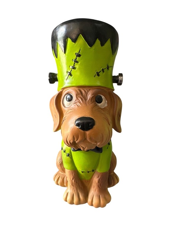 Frankenstein Dog Figurine Halloween Decor 6" Tall Resin Collectible