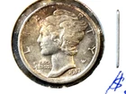 1917 Silver Dime! TONED and  No Mink Mark