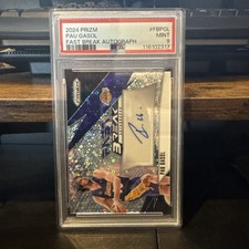 2024 PRIZM PAU GASOL PRIZM FAST BREAK DISCO AUTOGRAPH #FB-PGL PSA 9 MINT LAKERS