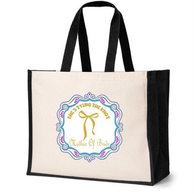 Sie bindet den Knoten Mutter der Braut Canvas Beuteltasche Tasche Junggesellinnenabschied Hochzeit Geschenk