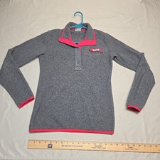 Columbia Women's PFG 1/4 Snap Button Pull Over Fleece Jacket Sz XS Pink Gray