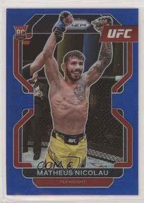 2022 Panini Prizm UFC Blue Prizm 187/199 Matheus Nicolau #168 Rookie RC 06iv