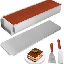 Backform Rechteckig mit Edelstahl Deckel 40x10x6cm verstellbar Kuchenform Bac...