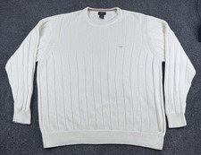 Dockers Sweater Mens XXL White Cotton Ribbed Knit Crewneck Pullover Hong Kong