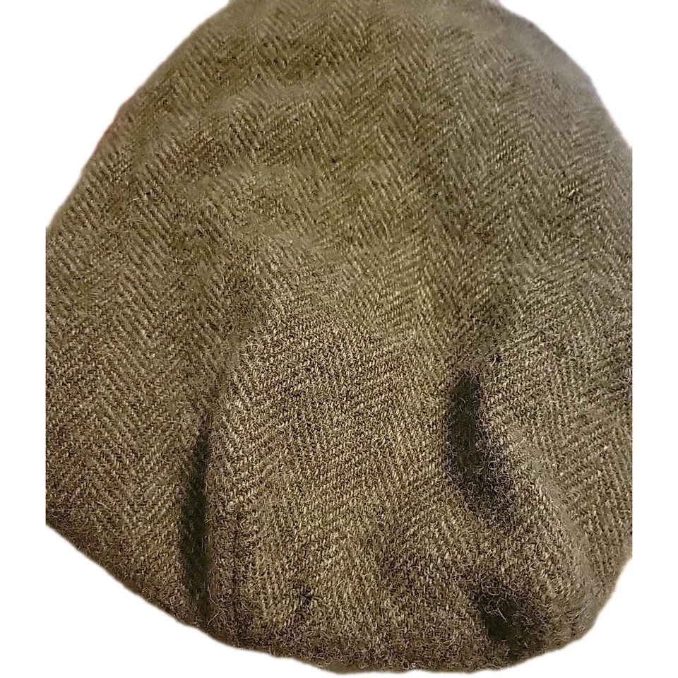 Polo Ralph Lauren Green Brown Wool Flat Cap Hat S/M Tweed Cabbie Newsboy 41381 - Image 4 of 4
