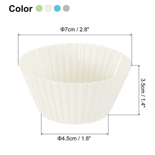 24 Stück Silikon Cupcake Backformen, 2,8" Antihaft Muffins Liner 4 Farben - Bild 2 von 8