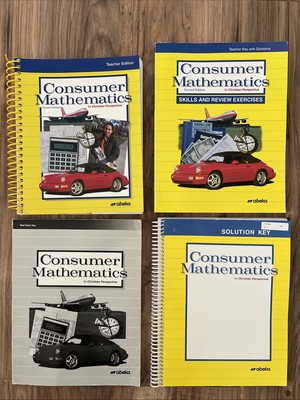 A Beka Consumer Mathematics Teacher Set of 4 Books - Solutions, Keys, & More