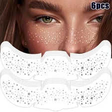 2PACK Silver Glitter Freckles Face Glitter Tattoos Sparkle Freckle Removable  