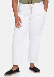 sheego Damen Hose Jogg Pants Jogginghose weiss Gr. 52 NEU