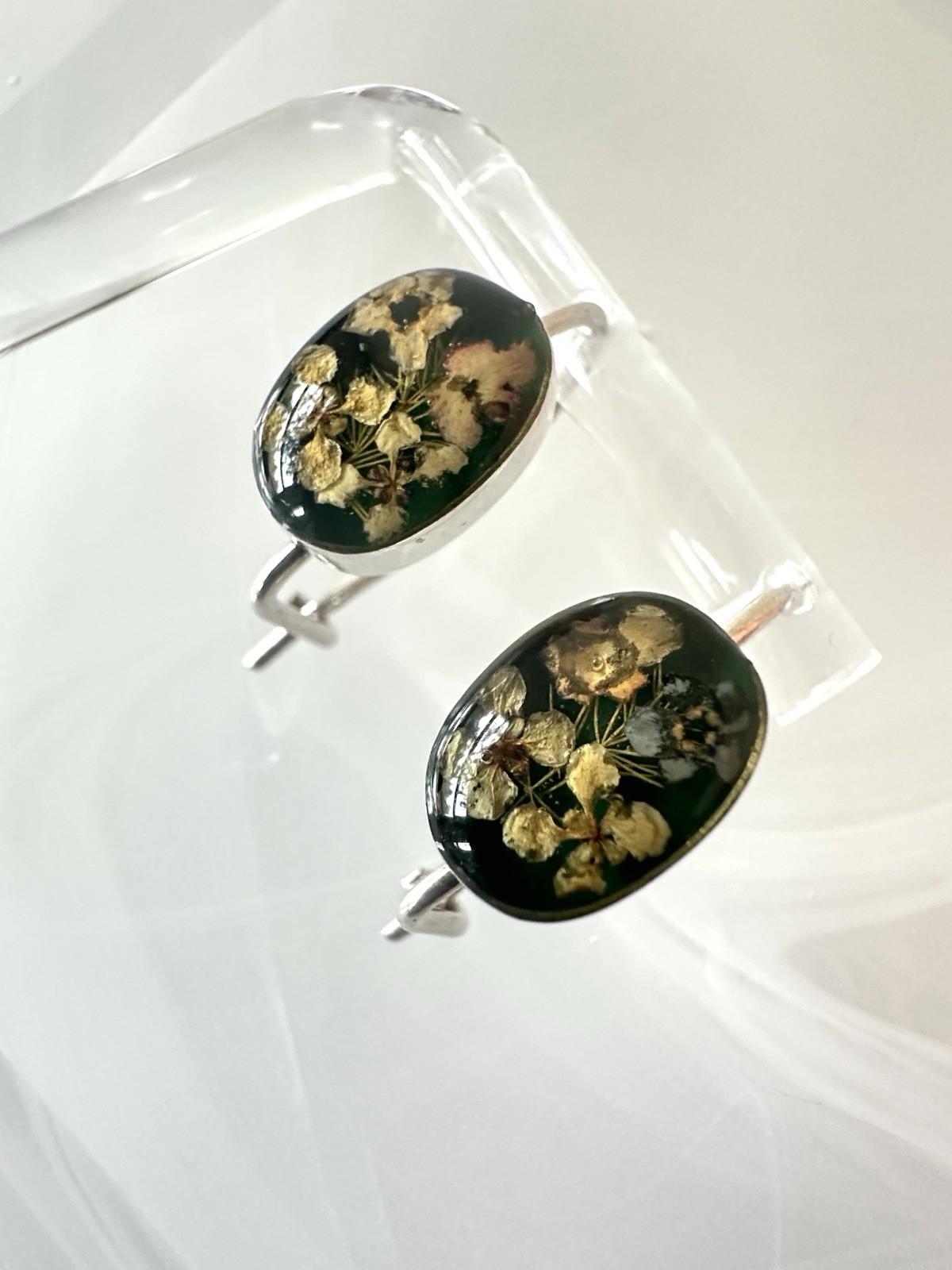 Artisan Real Dried Tiny Pressed Flower Earrings 9… - image 6