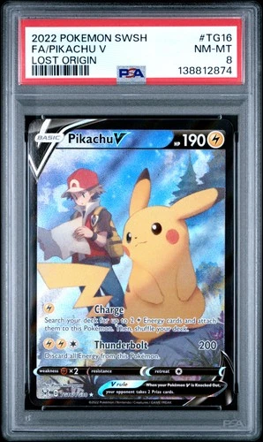 New Listing2022 POKEMON SWORD & SHIELD LOST ORIGIN #TG16 FULL ART/PIKACHU V PSA 8