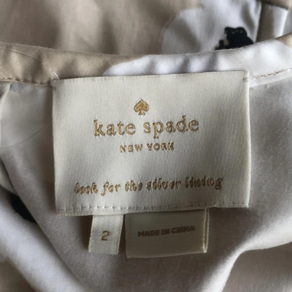 Auth Kate Spade Abito da donna beige bianco nero