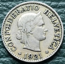 10 rappenów 1921 B Szwajcaria 🇨🇭 KM# 27, Piękny# 25, Y# 24  