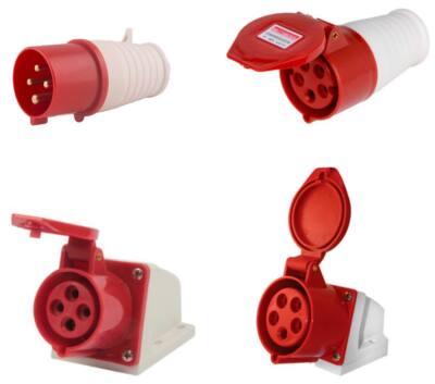 CEE Steckdose Kupplung Stecker Einbausteckdose Wandstecker Phasenwender 32A 16A