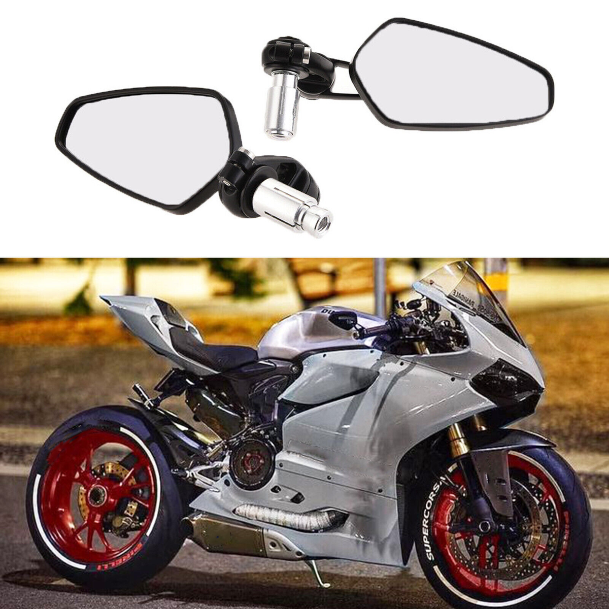 KATUR Motorrad Rückspiegel Gold - 7/8 Zoll Universal Spiegel Für Yamaha Honda