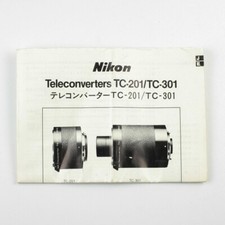 Nikon Teleconverters TC-201/Tc-301 Data Sheet - Manual Instructions