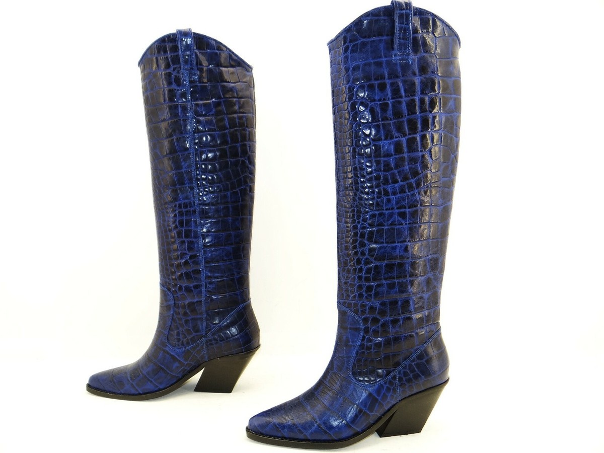 Bronx 14188KK Low-Kole Stiefel Kniehoch Western Cowboy Biker Damen