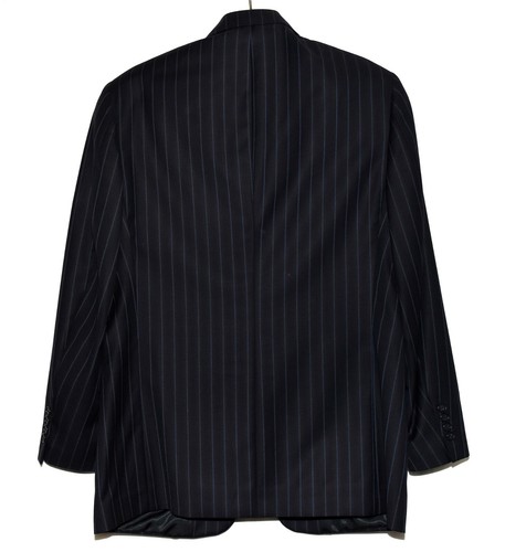 Kenneth Cole Navy Blue Pin Striped Wool Mens 33X31 Cuff Pants Suit 40R Mexico - Picture 4 of 12