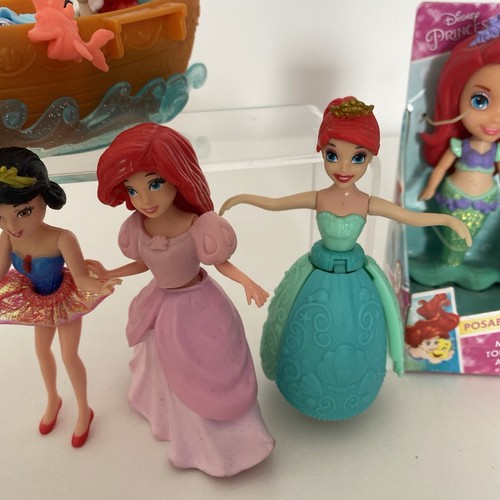 Disney Princess x 4 Ariel Bundle + Boat & Snow White Cinderella Mermaid Figures - Picture 6 of 24