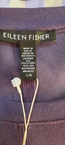Túnica de crepé lavable ligera Eileen Fisher S/S 'Pensamiento' púrpura talla L nueva con etiquetas - Imagen 5 de 8