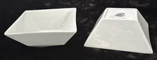 TWO 6-3/8" Soup Bowls - Macy's The Cellar WHITEWARE SQUARE - NICE!