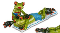 Formano Frosch Froschpaar Urlauber Ca. 17 Cm L Aus Kunststein Gefertigt 717016 A