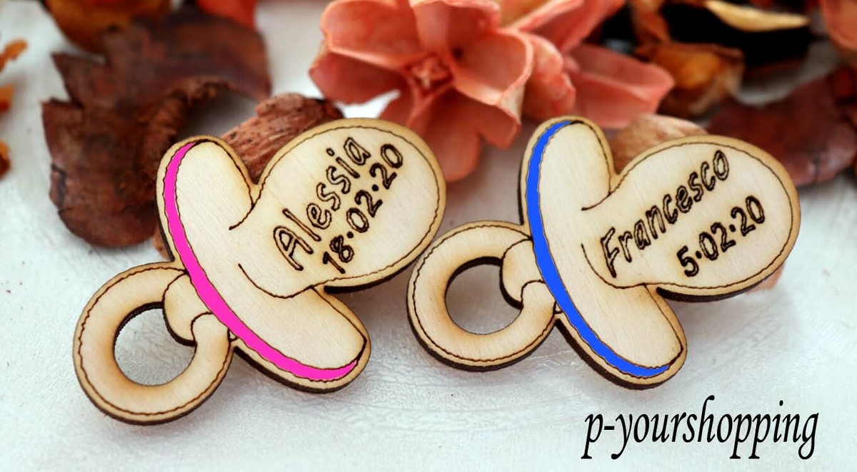 30 ciucciotto bomboniera nascita compleanno nome inciso ciuccio battesimo