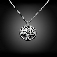 Tree of Life Sterling Silver Necklace & 20mm Pendant  45cm & Gift Box