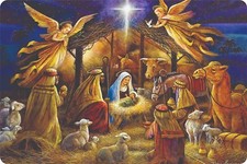 Nativity Christian Christmas Jesus Christ Lord GOD 12" x 8" Plaques Signs