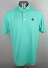 Mens Footjoy Golf Polo Shirt Size L Green Solid Short Sleeve Polyester Stretch
