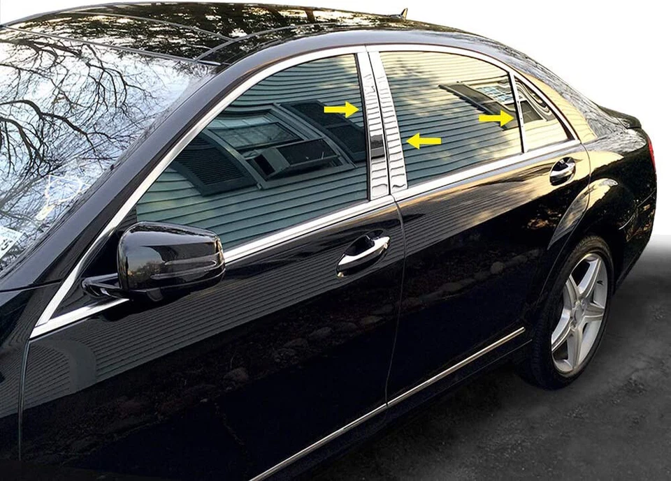 Cubierta de postes de pilar plateada apta para Mercedes-Benz W221 S 500/550 4MATIC 2011-2013 Foto 4 de 4