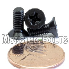 M4 Phillips Flat Head Countersunk Machine Screw, Steel w/ Black Oxide DIN 965