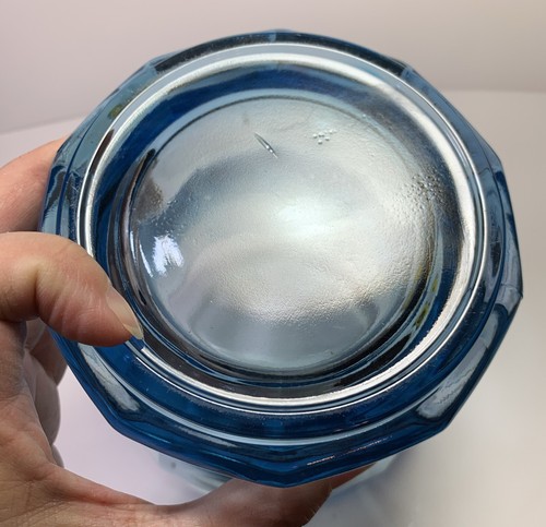 Vaso in vetro pesante 10 lati ICE BLUE 6" - Foto 7 di 9