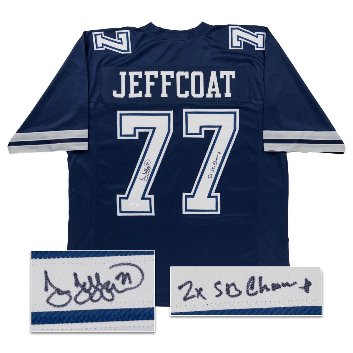 JIM JEFFCOAT Signed Custom Jersey SB Champ Inscription (JSA JIM JEFFCOAT Signed Custom Jersey SB Champ Inscription (JSA