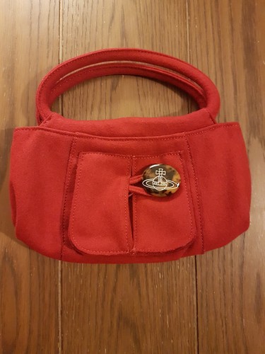 new vivienne westwood small felt red bag orb logo tortoise shell
