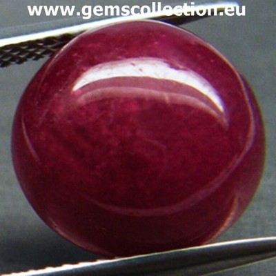 AAA NATURAL RUBY- RUBINO CT 13.69 ROUND CABOCHON CUT ORIGIN MADAGASCAR VERY GOOD