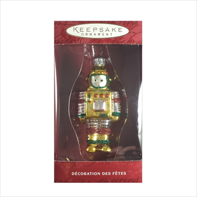 Hallmark Keepsake Ornament 2000 Li'l Robot Hand-Blown Glass Ornament