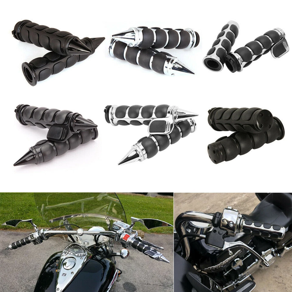 1" Motorcycle Handle Bar Hand Grips fit for Yamaha V-Star 650 XVS650A Classic Foto 2 de 4