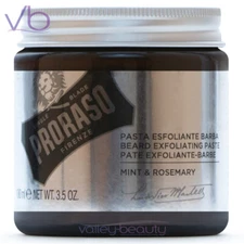 PRORASO Single Blade Beard Exfoliating Paste |  Mint & Rosemary Deep Cleanser