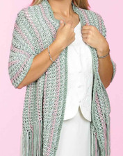 Crochet pattern copy 2256.   Womens shawl/wrap.  17 x 57".  Aran