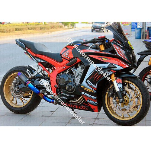 For Honda CBR650R CBR650F CB650R/F Exhaust Tips Carbon Muffler Mid Link Pipe - Picture 2 of 11
