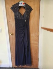 WEDDING MOTHER Of BRIDE GROOM FORMAL DRESS GOWN Slate Grey. Size 8. VG COND