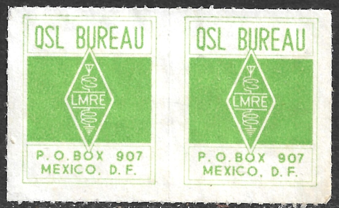 Mexico QSL Bureau Cinderella Non-Scott Listed Circa 1980's Rouletted F/VF No Gum