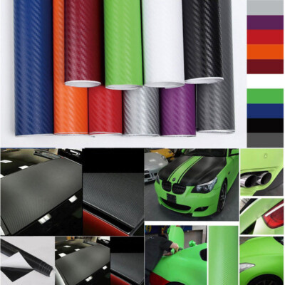 127*30CM 3D Matte Car Carbon Fiber Vinyl Wrap Sticker Film Roll Decal ...